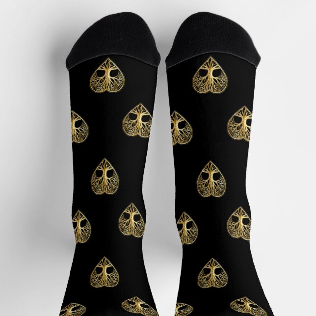 Goldbaum des Lebens Schwarzes Muster Socken (Oben)