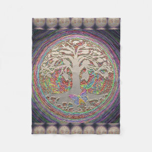 Goldbaum mit Butterly Fleecedecke