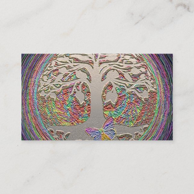 Goldbaum mit Butterly Visitenkarte (Vorderseite)