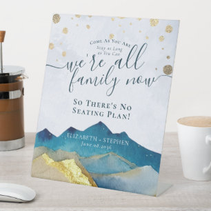 Goldberg-Hochzeitszeichen für Wasserfarben Sockelschild