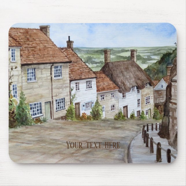 Goldberge, Shaftesbury, Aquarellmalerei Mousepad (Vorne)