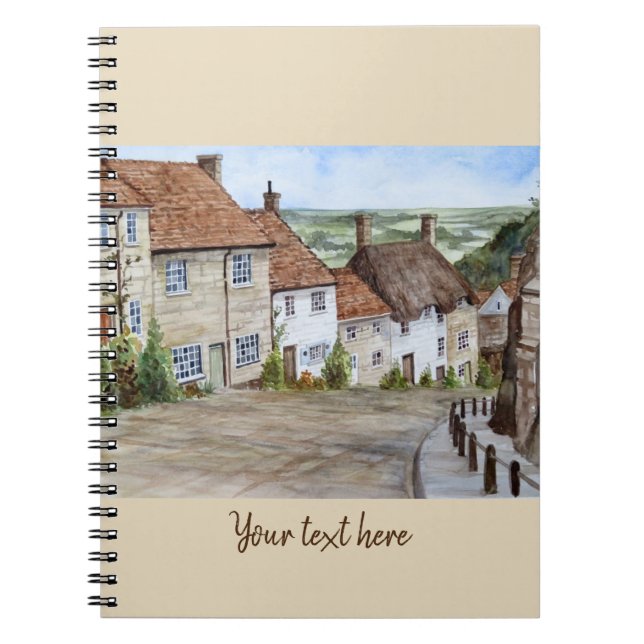 Goldberge, Shaftesbury, Aquarellmalerei Notizblock (Vorderseite)