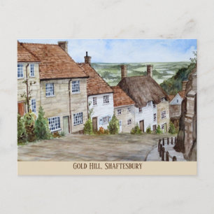 Goldberge, Shaftesbury, Aquarellmalerei Postkarte