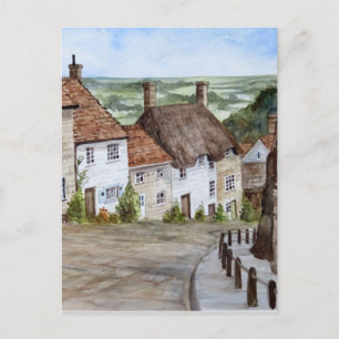 Goldberge, Shaftesbury, Aquarellmalerei Postkarte