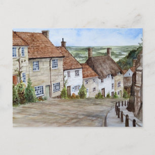 Goldberge, Shaftesbury, Aquarellmalerei Postkarte