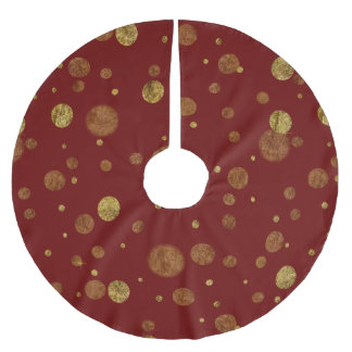 Goldbezaubernde Bokeh Confetti-Punkte Polyester Weihnachtsbaumdecke