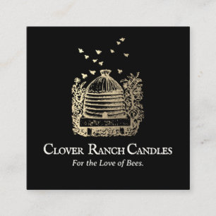 Goldbiene Bienenzucht Quadratische Visitenkarte