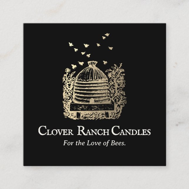 Goldbiene Bienenzucht Quadratische Visitenkarte (Vorderseite)