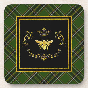 Goldbienen-Kronen-IrenTartan Untersetzer