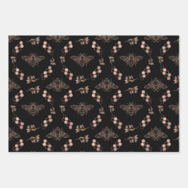 Goldbienen mit Bienenstöcken Geschenkpapier Set