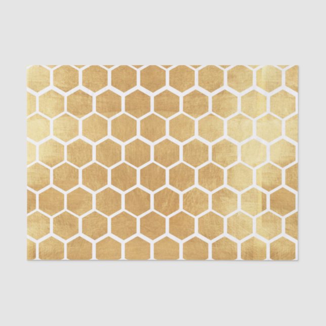 Goldbienen-Würfelmuster, Gold, Bienenwürfel, Seidenpapier (Vorderseite)