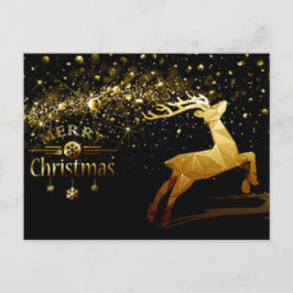 Goldblasen, Rentier, Schneeflocken Frohe Weihnacht Postkarte