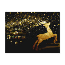 Goldblasen, Rentier, Schneeflocken Frohe Weihnacht