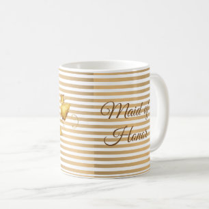 Goldblatt auf Gold Stripes Trauzeugin Kaffeetasse