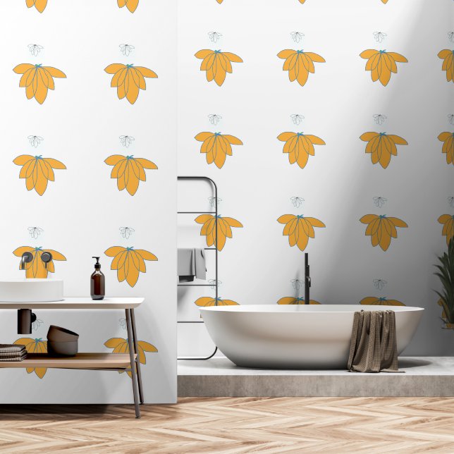 Goldblättchen-Cluster Tapete (Badezimmer)