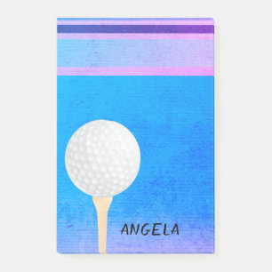 goldblau gestrichene, moderne Streifen für Golfer Post-it Klebezettel