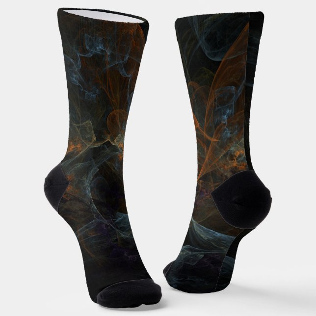 Goldblau und grau abstrakt socken (Gewinkelt)