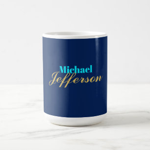 Goldblaue Farbe elegante moderne minimalistische B Kaffeetasse