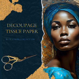 Goldblaue Mosaik-Amerikanerin Dekoupage Seidenpapier