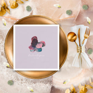 Goldblauer Lavender Lila Hydrangeas Hochzeit Serviette