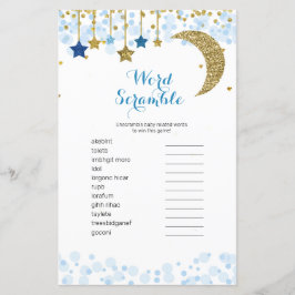 Goldblauer Mond Watercolor Word Scramble Game,