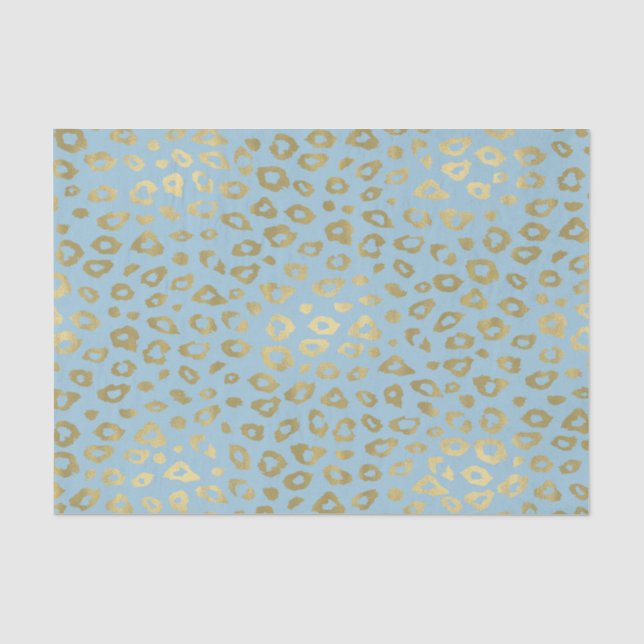 Goldblauer Ombre Leopard-Druck Seidenpapier (Vorderseite)