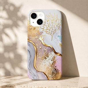 Goldblauer und Lila Marmor Case-Mate iPhone 14 Hülle