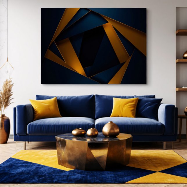 Goldblaues Labyrinth Leinwanddruck (Von Creator hochgeladen)