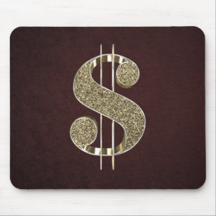 GoldBling 3D Dollar-Zeichen Mousepad