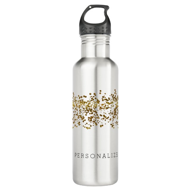 GoldBling GlitzerConfetti Trinkflasche (Vorderseite)