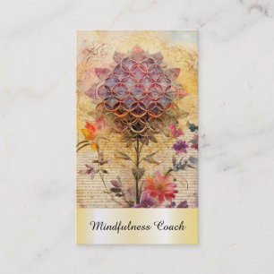*~* Goldblume des Lebens QR AP92 Reiki Sacred Visitenkarte