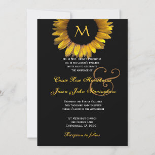 Goldblume Hochzeitskur Einladung