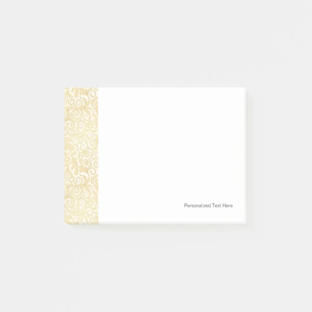 GoldblumenBlättermuster Post-it Klebezettel (Vorderseite)