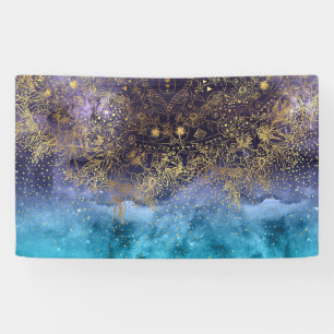 GoldblumenMandala- und -Confettibild Banner