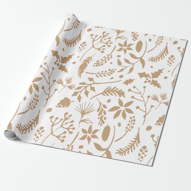 GoldblumenPackpapier Geschenkpapier (Ungerollt)