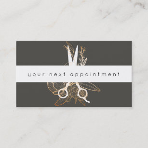 Goldblumensalon Scissors Logo-Verabredung Visitenkarte
