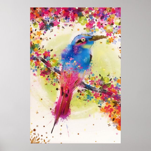 Goldbrasse Blume Blossom Wasserfarbe Poster (Vorne)