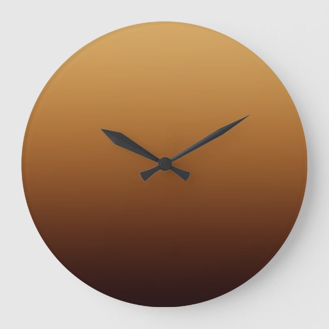 Goldbraun Warme Farben Große Wanduhr (Vorderseite)