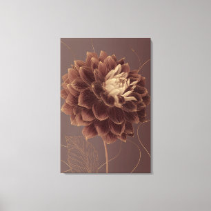 Goldbraune Dahlie Botanische Blume Leinwanddruck
