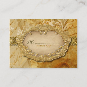 Goldbraune Hochzeit Platzkarte