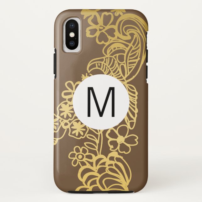 goldbraune Muster Case-Mate iPhone Hülle (Rückseite)