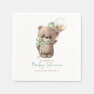 Goldbraune Sage Green Teddy Bear Baby Dusche Serviette