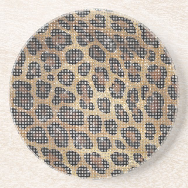 Goldbrauner Leopard Getränkeuntersetzer (Vorne)