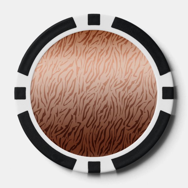 GoldbronzeOmbre Tiger-Druck Pokerchips (Vorderseite)