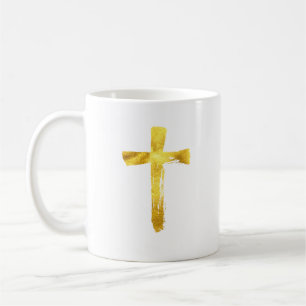 Goldbrush Cross - Christliches religiöses Crucifix Kaffeetasse