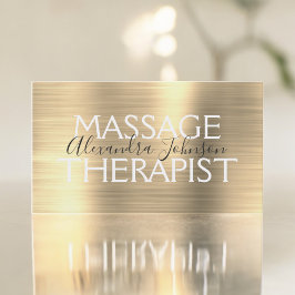 Goldbrushed Metal Massage Therapeut Visitenkarte