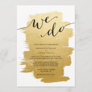GoldBrushstrokes tun wir Hochzeits-Einladung Einladung