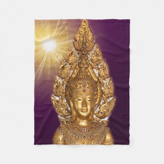 Goldbuddha Fleecedecke (Vorderseite)