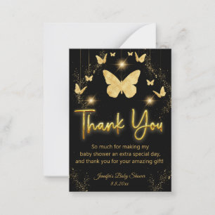 Goldbutterfliege schwarz Danke Babydusche Mitteilungskarte