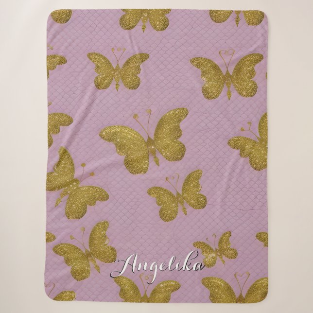 Goldbuttername Personalisiert Sherpadecke (Vorderseite)